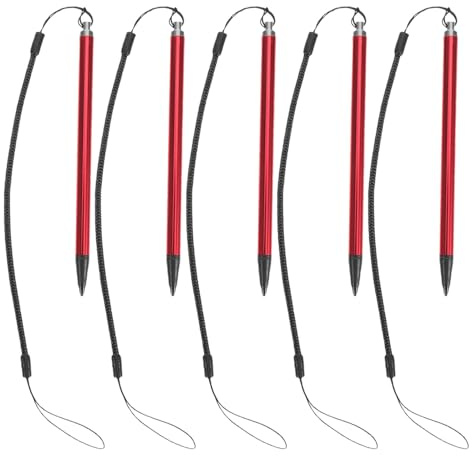 BESPORTBLE 5pezzi Penna Stilo con Molla Elastica Punta Fine per Tablet e Smartphone Compatibile con Touchscreen Capacitiva e Resistiva Leggera e Portatile con Corda Anti-smarrimento
