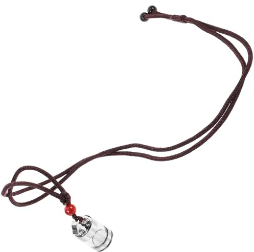 CLISPEED Empty Bottle Pendant Necklace for Women and Men, Hollow Vial Pendant with Openable Container for Essential Oils and Amulets, Spiritual Protection Amulet Necklace
