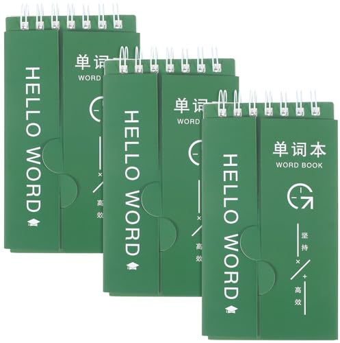 SUPVOX Cuaderno de Vocabulario Inglés 3 Unidades Verde Oscuro Cuaderno Portátil para Escribir Palabras para Estudiantes y Aprendizaje de Idiomas