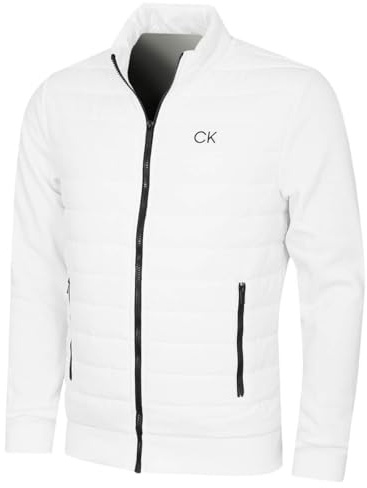 Calvin Klein Mens 2026 Hybrid Quilted Fleece Funnel Neck Jacket