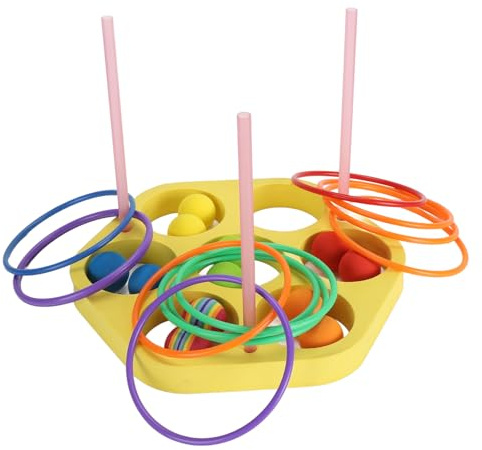 ACOGEDO Gioco di Lancio della Piscina EVA Esagonale Rotondo con 12 Palline 12 Anelli Giochi di Piscina Galleggianti Giocattoli da Lancio per Feste Spiaggia per con EV Gioco di della PiscinaNuoto
