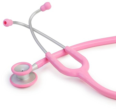 Scian Leichtgewicht-Stethoskop – Verbesserter Klang, federleicht, Satin-Flex-Schlauch für Kliniken – Unverzichtbare Ausrüstung für Pflegekräfte, rosa