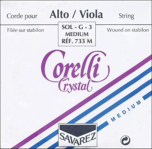 Cuerdas Corelli para viola Crystal G Nylon/devanado de plata Medium 733M