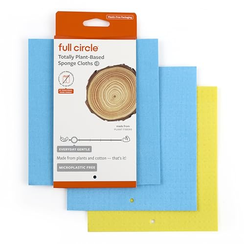 Full Circle Home Chiffons éponge SQUEEZE - Produits de Nettoyage - Ensemble de 3 - Torchon - Lingettes Réutilisables - Durable
