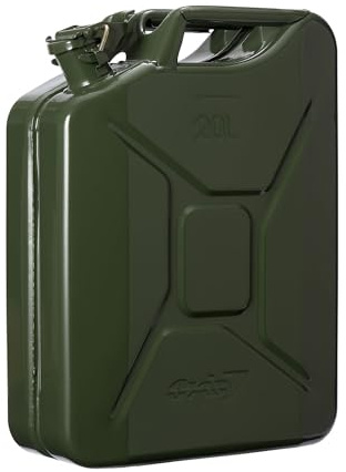 Oxid7® 3x Bidon à carburant 20 litres en métal olive | Convient pour l'essence, le diesel & le bioéthanol | Bidon à essence 20L avec homologation UN & type de construction testé