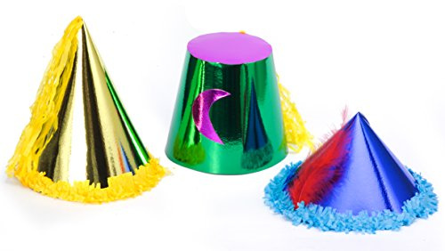 Ciao 70567 Set 36 Cappellini adulto in carta metallizzata, diversi modelli, multicolore