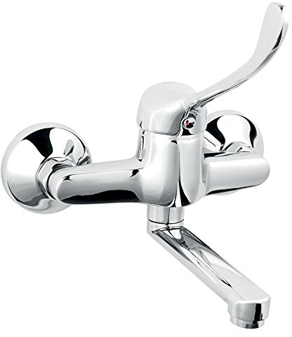 medizinische Wand Waschtischarmatur Klinikarmatur Badarmatur Wandarmatur Wasserhahn mit langem Hebel für Arztpraxis und Werkstatt