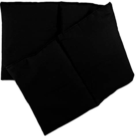 Hot Cherry Stone Pillow - Heating Pad and Cooling Bag - Cherry Pit - Microwavable (Black, 4 Pockets Style 23.6 x 7.8 in)