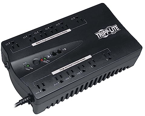Tripp Lite ECO750UPSTAA 750VA 450W UPS Eco Green Battery Back Up 120V USB RJ11 TAA GSA, 12 Outlets