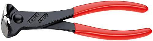 Knipex Alicate de corte frontal negro atramentado, recubiertos de plástico 180 mm (cartulina autoservicio/blíster) 68 01 180 SB