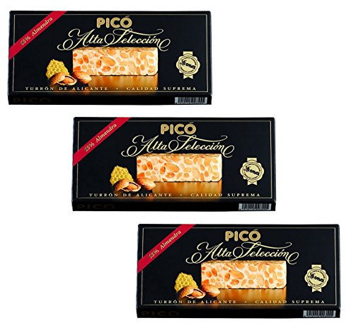 Picó - Pack incluye 3 Turron de alicante - Turron duro caja negra - Calidad superior 200gr