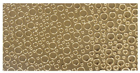 Rayher 31547000 Verzierwachs Kreise, gold glänzend, Verzierwachsplatte 20 x 10 cm, Wachsfolie zum Kerzen verzieren, Kerzenwachs, Wachsfolie