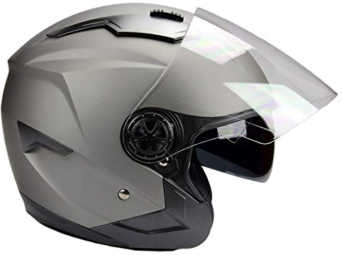 BNO Jethelm mit Langvisier Jet300 Motorradhelm Roller Helm Schutzhelm Matt Schwarz (S-XXL) (M)