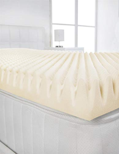 Littens 4 (100mm) Extra Deep Small Double Bed Size Visco Memory Foam Mattress Topper Profile, Egg Shell Crate Box, Orthopaedic, Support, Pain Relief (4ft, 122cm x 190cm) UK Made