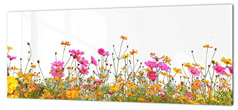 Stunning glass wall art - Wide format kitchen backsplash Flowers&Plants Series BBS04A: