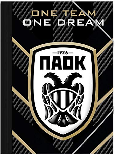 Diakakis Sammelmappe m. Eckspanner Einschlagmappe DIN A4 Paok Saloniki Fußball
