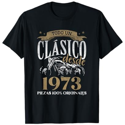 Nacido en 1973 - 51 Años Cumpleaños Moto Biker Hombre Motero Camiseta