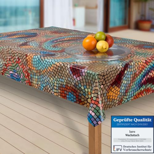 laro Wachstuch-Tischdecke Abwaschbar Garten-Tischdecke Wachstischdecke PVC Plastik-Tischdecken Eckig Meterware Wasserabweisend Abwischbar |14|, Größe:100x100 cm