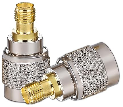 TUOLNK SMA TNC Adattatore SMA Femmina a TNC Maschio Connettore Coassiale per Antenna Router SMA Femmina Paratia a TNC Maschio Spina Coassiale Adattatore 2 pz