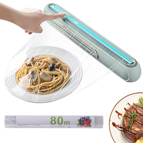 ZSMJAER Distributeur Film Alimentaire, Coupe-Film Alimentaire, Magnétique Dérouleur Utilisé pour Le Papier Aluminium et Le Film Alimentaire, Livré avec Un Rouleau de Film Étirable
