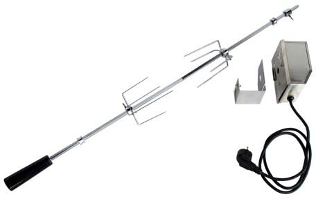 trends4cents ALL'GRILL Grillspieß mit Motor 230V - für Chef XL, Ultra und Outdoorküche: Edelstahlspieß 110 cm, inkl. Fleischklammern und Montagesatz