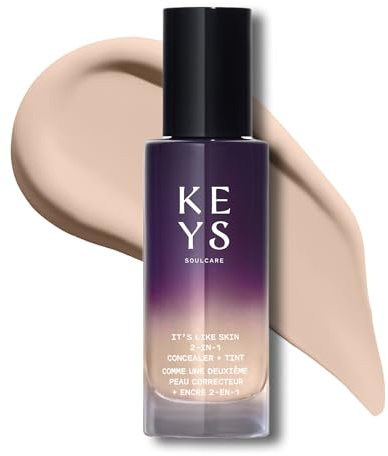 Keys Soulcare It's Like Skin 2-In-1 Concealer + Tint, Brightens & Blurs with Niacinamide & Squalane for Radiant Skin, Vegan, Cruelty-Free, 1 Fl Oz