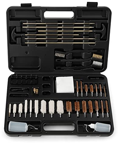 GYMAX Kit Universale per la Pulizia delle Armi, con Custodia Accessori in Ottone per Tutti i Calibri di Fucile, Pistola e Fucile da Caccia, per Gli Appassionati di Tiro Caccia e Armi