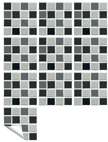 Mosaiksteine Zum Basteln 10Pcs Mosaik Fliesen Aufkleber Kristall Selbst-adhesive Küche Wand Aufkleber Wohnzimmer Badezimmer Dekoration PVC(Color 1,10X10cmX10pcs)