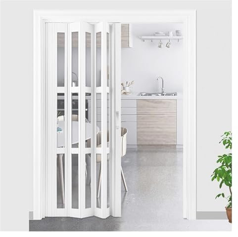 porte a soffietto 75 88 94 106 152 186 189 195 cm Porta scorrevole per dispensa da cucina, porta multi-soffietto in vetro smerigliato, armadi e interni Divisorio/Ante pieghevoli a scomparsa(34x80in(86