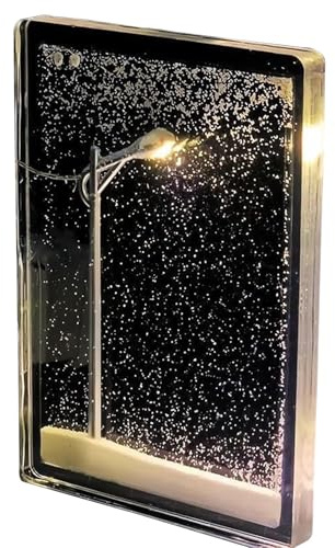 Luz nocturna navideña, luz nocturna con escena de nieve | Lámparas de calle nocturnas - Kit de iluminación navideña, juguetes con luz nocturna nevada, decoración artística y artesanal para niños y adu