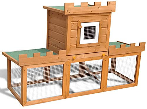 qohoio Clapier Large d'extérieur avec 1 Seule Maison,Cabane Lapin,Grande Cage Lapin