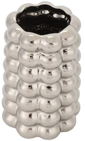 Asixxsix Keramik-Bubble-Planter-Vase für Wohnzimmer-Esstisch, Einzigartiger Luxus-Keramik-Pflanzen Topf mit Entwässerung Löchern, Dekorative Vase für Garten Im Freien (Silver)