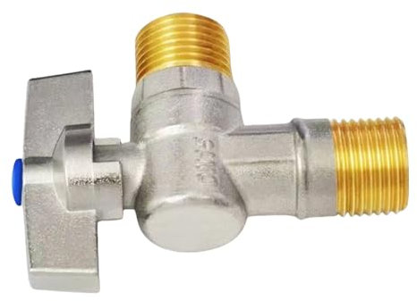Qaonsciug Warm/Kaltwasser Absperrventile Messing G1/2-Drehwinkel Absperrventile Push to Anschluss Messing Sanitärarmatur Für Badezimmer