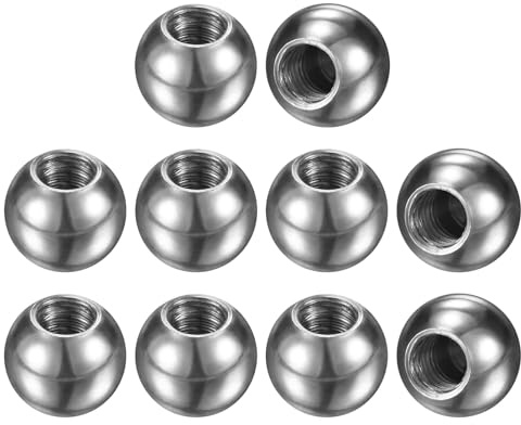 M METERXITY 10Pcs Threaded Ball Nut Knobs, M4x8mm 304 Stainless Steel Female Thread Ball Nut Cap for Lighting Fixtures/Machinery/DIY, Round Solid Screw Cap Cover [Silver]
