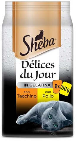 Sheba Våtfoder för katter med kalkon, kyckling, geléfjäderfä 6 x 50 g