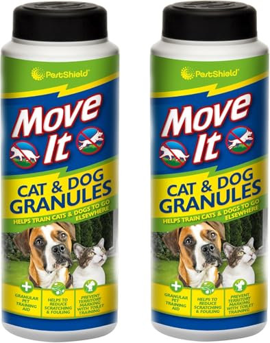 240g PestShield Move It Cat & Dog Repellent Granules Humane Treatment Cat Dog Deterrent Non-toxic Outdoor Garden Granules for Cat Dog Pack of 2 - Bundled by Smart Cutie