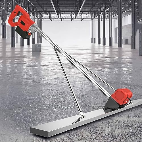 Power Sc Outil de vibration – 6 000 tr/min électrique de finition béton avec lame de 150 cm, tampon et grattoir de nivellement sans fil pour traitement de surface lisse