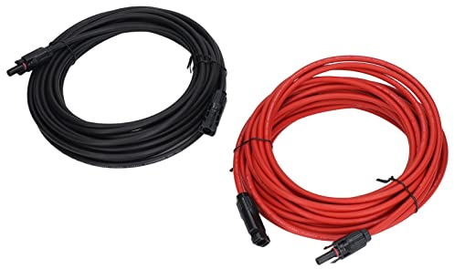 KIMISS Câble d'extension de Panneau Solaire de 10 Pieds 10AWG 6 ² avec Connecteurs Mâles et Féminins étanches - Tension Nominale 1000V CC - Systèmes PV Idéaux, VR et Installations Hors Réseau (10 m