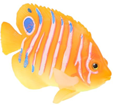 KOMBIUDA Künstliche Aquariumdekoration Angelfisch aus Kunststoff in Orange Realistische Fischdekoration für Aquarien und Landschaftsgestaltung im Fischbecken