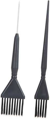 ELAYARD Kit de Mèches pour Cheveux Foncés 2 Pinceaux Légers en Pp et Acier Inoxydable, Design Multifonction pour Usage Salon et Domicile