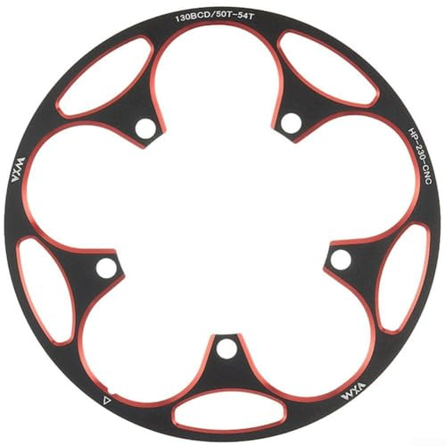 Protezione per catena stradale, piastra pedivella 130, 50T/54T/60T, in alluminio, stretta, protegge anelli e catena, protezione per catena per bici da pendolarismo e allenamento (50T-54T rosso)