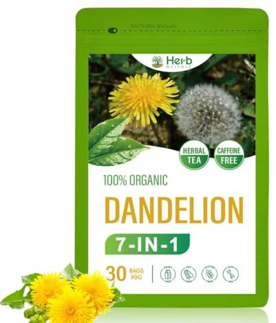 HerbOLITHIC Löwenzahntee 30 Teebeutel einzeln verpackt | 100% natürlich, ohne Zusätze, ideal für unterwegs – Kräutertee mit Ackerschachtelhalm, Klettenwurzel, Chrysantheme & Süßholz