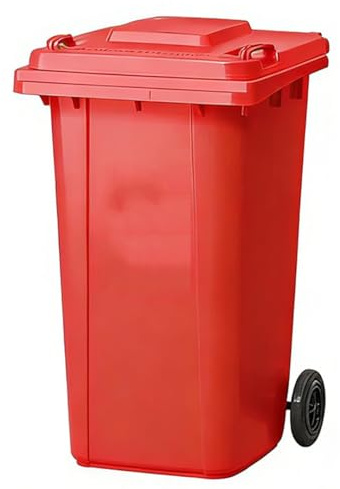 Vyntyra Cubo de Basura Alto Grande,Reciclaje Contenedor Basurero en Plástico,tapa,Ruedas de Goma Silenciosas,Asas plástico Resistente, contenedor de residuos,Papelera, Industrial, hogar(Red,120L)