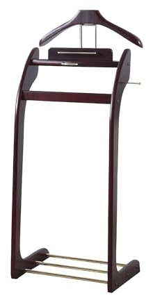 Proman Products - Windsor Executive Wardrobe Valet, Mens Valet Stand, Accessory & Clothes Organizer (Mahogany)