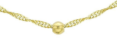 Carissima Gold 9 ct Yellow Gold Diamond Cut Twist and Ball Curb Chain Necklace of 46cm/18