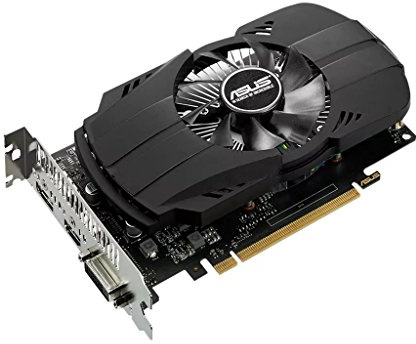 Asus PH-GTX1050TI-4G Nvidia GeForce grafikkort (PCIe 3.0, 4 GB DDR5-minne, HDMI, DVI, DisplayPort), svart