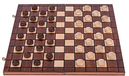 Square - Damespiel - 100 Feld - Dame Set aus Holz - Brett 40 x 40 cm