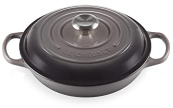 LE CREUSET Signature Sh.Casserole/braiser 26cm Flint SS Knob