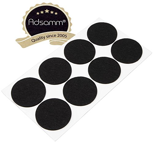 Adsamm® / 8 x Selbstklebende Filzgleiter/Schwarz/ø 60 mm/Rund/Möbelgleiter aus Filz mit 3.5 mm Stärke/Möbel- und Bodengleiter