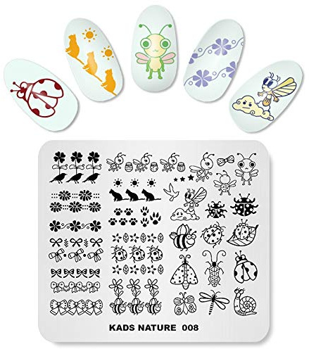 KADS Nail Art Stamping Flor Naturaleza Plantilla Uñas Decoración Pegatinas Herramientas de la Plantilla Arte de Uñas (NA008)